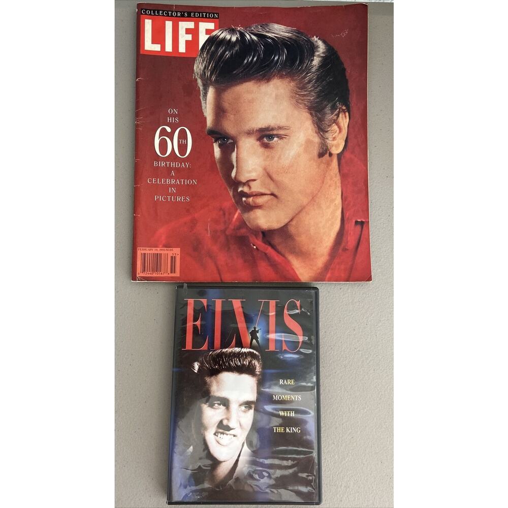 VTG Elvis Presley Lot Life Magazine 60th Birthday Rare Moments With The King DVD